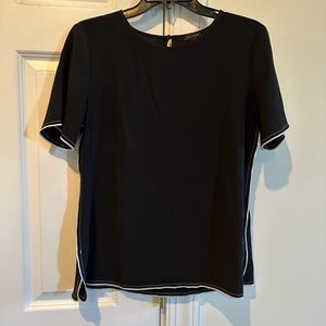 Ann Taylor black top with white in S
